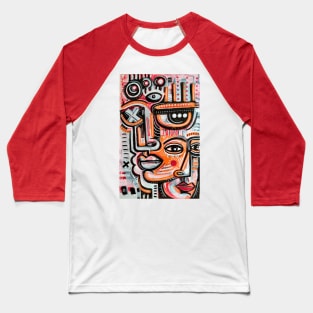 Abstract faces Baseball T-Shirt